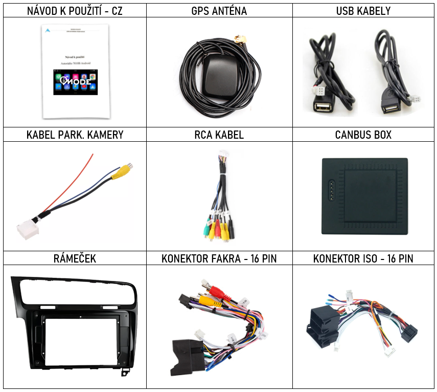 CZ Příslušenství pro autorádio Bmode pro Volkswagen Golf 7 cerny s carplay a androidauto - evtech.cz